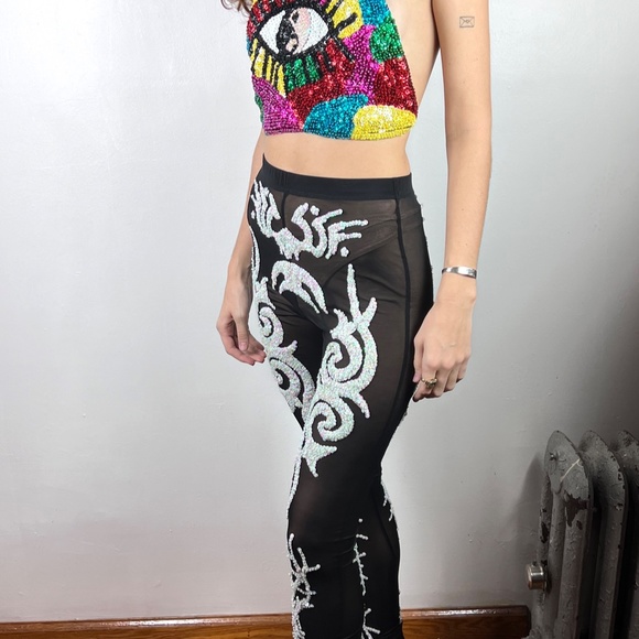 Discount Universe EVIL EYE Sequin Halter NWOT - Picture 3 of 9